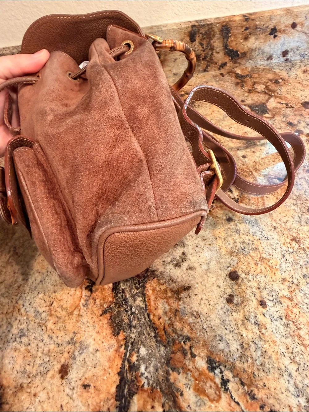 Gucci Bamboo and Suede Mini Backpack